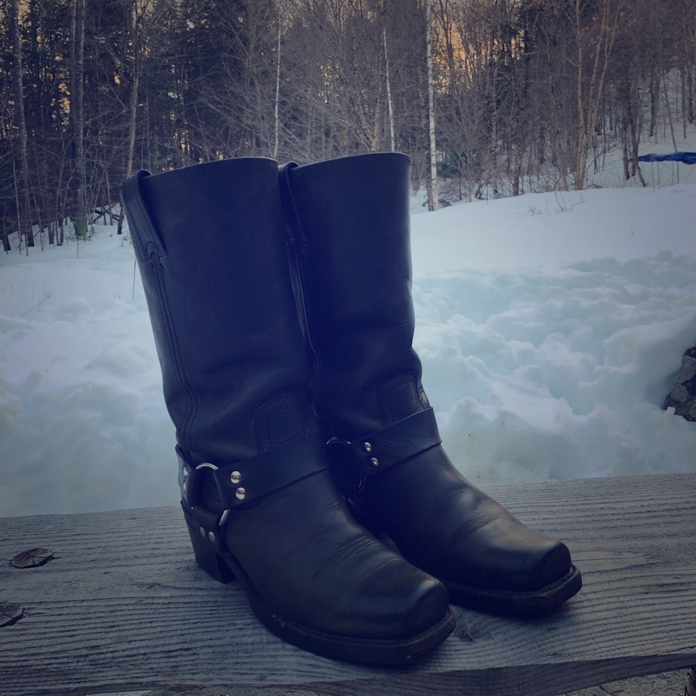 Distressed Charcoal Frye Boots
